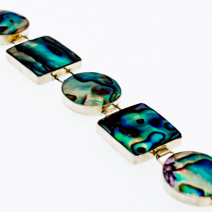 Sky Jewelry Серебряный браслет со вставками из галиотиса