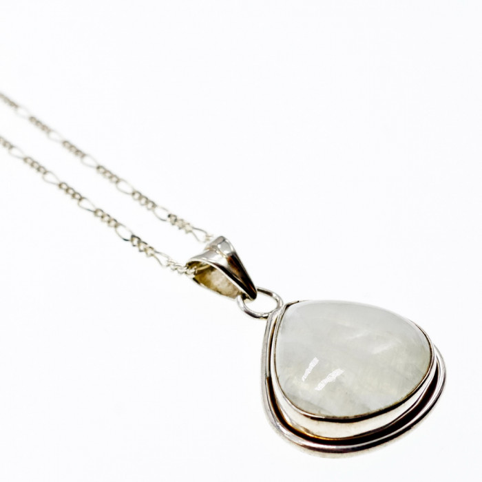 Sky Jewelry Серебряная цепочка с кулоном лунный камень