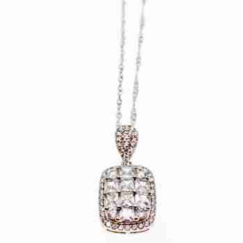 Sky Jewelry Серебряная цепочка с кулоном фианиты