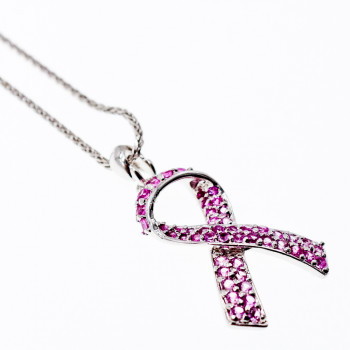 Sky Jewelry Серебряный кулон с розовыми фианитами