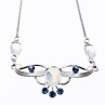 Sky Jewelry Серебряное ожерелье с лунным камнем и аквамарином