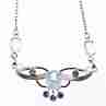 Sky Jewelry Серебряное ожерелье с лунным камнем и аквамарином