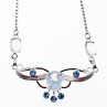 Sky Jewelry Серебряное ожерелье с лунным камнем и аквамарином