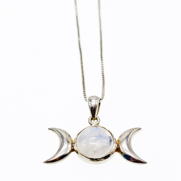 Sky Jewelry Серебряная цепочка с кулоном лунный камень  Луна