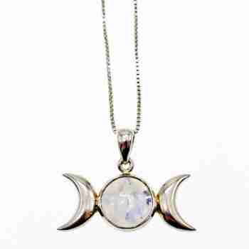 Sky Jewelry Серебряная цепочка с кулоном лунный камень  Луна