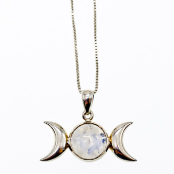 Sky Jewelry Серебряная цепочка с кулоном лунный камень  Луна