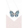 Sky Jewelry Серебряное ожерелье с аквамарином и турмалином   Бабочка