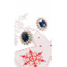 Sky Jewelry Серебряные серьги с сапфиром и фианитами