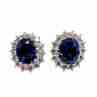 Sky Jewelry Серебряные серьги с сапфиром и фианитами