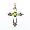 Sky Jewelry Серебряный крестик с хризолитом и марказитом