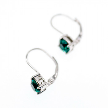 Sky Jewelry Серебряные серьги с изумрудом