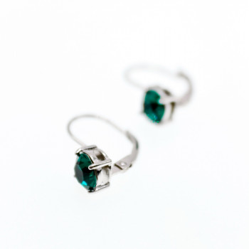 Sky Jewelry Серебряные серьги с изумрудом