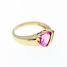 Sky Jewelry Золотое кольцо с розовым сапфиром и бриллиантами
