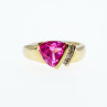Sky Jewelry Золотое кольцо с розовым сапфиром и бриллиантами