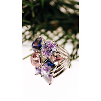 Sky Jewelry Серебряное кольцо с фианитами  Сказка