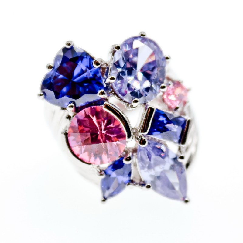 Sky Jewelry Серебряное кольцо с фианитами  Сказка