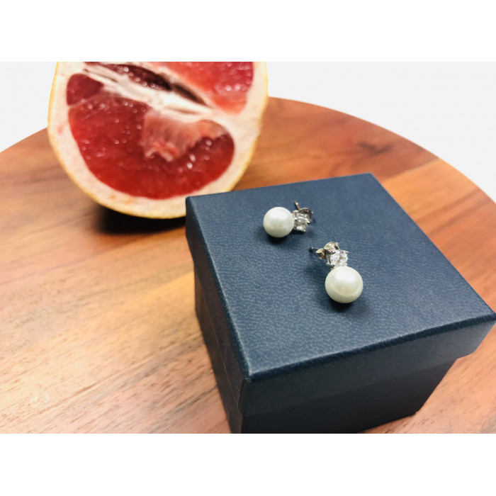 Sky Jewelry Серебряные серьги с жемчугом