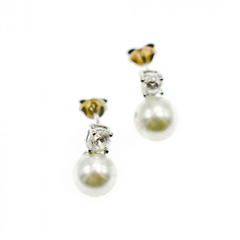 Sky Jewelry Серебряные серьги с жемчугом