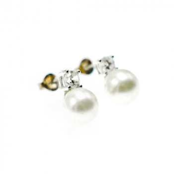 Sky Jewelry Серебряные серьги с жемчугом