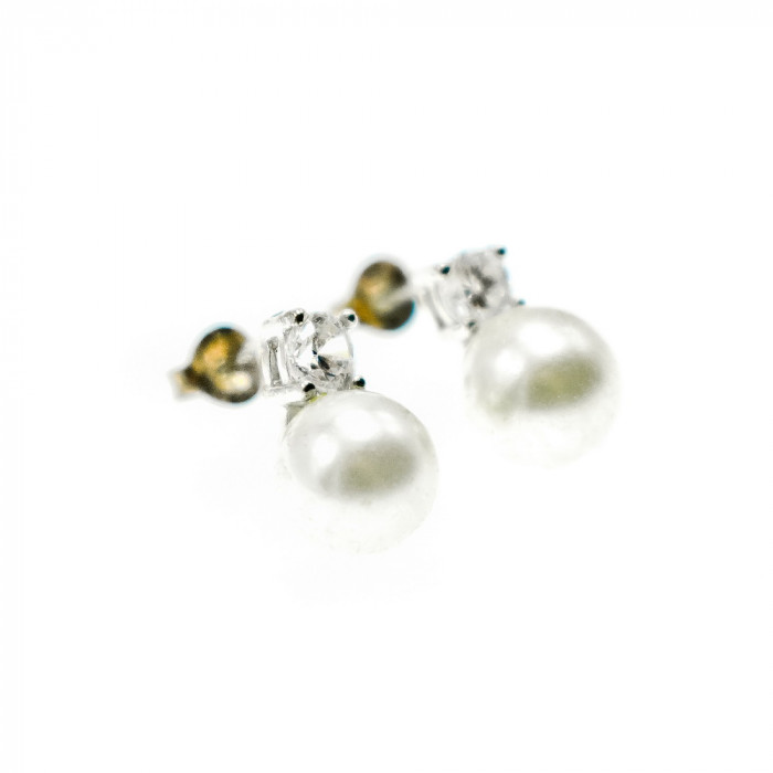 Sky Jewelry Серебряные серьги с жемчугом