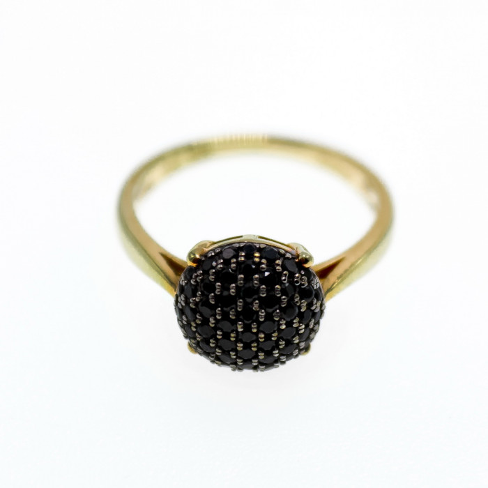 Sky Jewelry Серебряное кольцо в позолоте с камнями шпинель