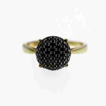 Sky Jewelry Серебряное кольцо в позолоте с камнями шпинель