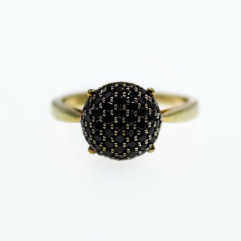 Sky Jewelry Серебряное кольцо в позолоте с камнями шпинель