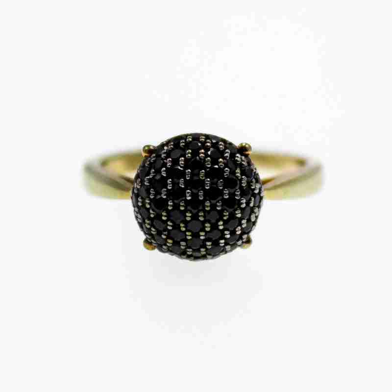 Sky Jewelry Серебряное кольцо в позолоте с камнями шпинель