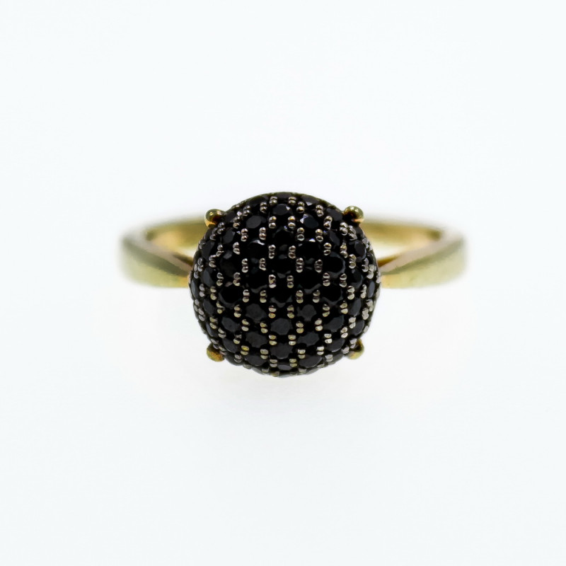 Sky Jewelry Серебряное кольцо в позолоте с камнями шпинель