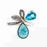 Sky Jewelry Серебряное кольцо с камнями ларимар топаз и белый сапфир