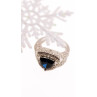 Sky Jewelry Серебряное кольцо с сапфиром и фианитами