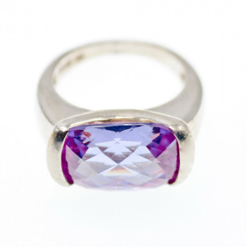 Sky Jewelry Серебряное кольцо с фиолетовым фианитом
