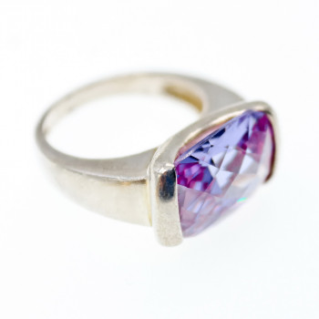 Sky Jewelry Серебряное кольцо с фиолетовым фианитом