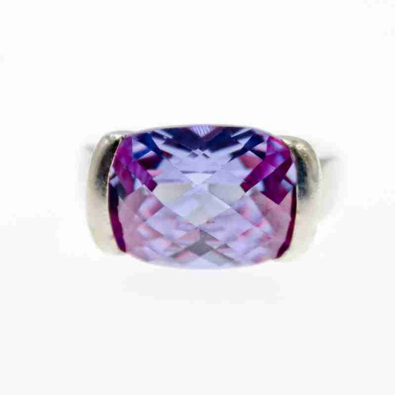 Sky Jewelry Серебряное кольцо с фиолетовым фианитом