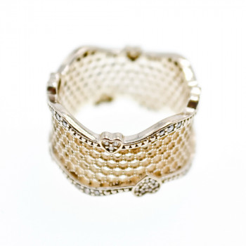 Sky Jewelry Серебряное кольцо с камнями гошенит  Сердца