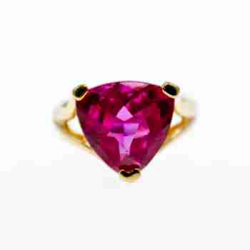 Sky Jewelry Серебряное кольцо в позолоте с розовым сапфиром