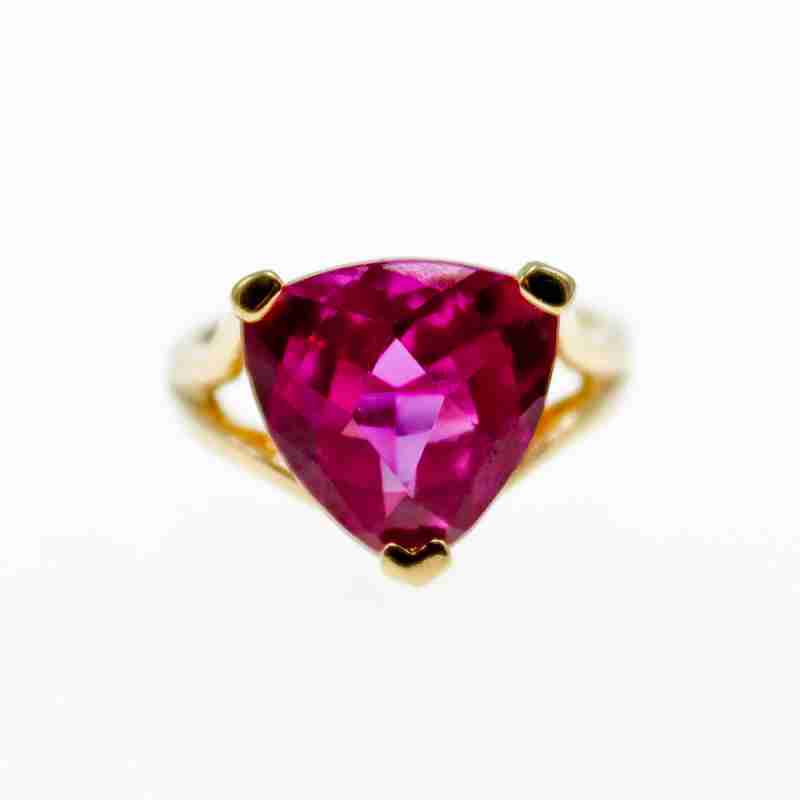 Sky Jewelry Серебряное кольцо в позолоте с розовым сапфиром