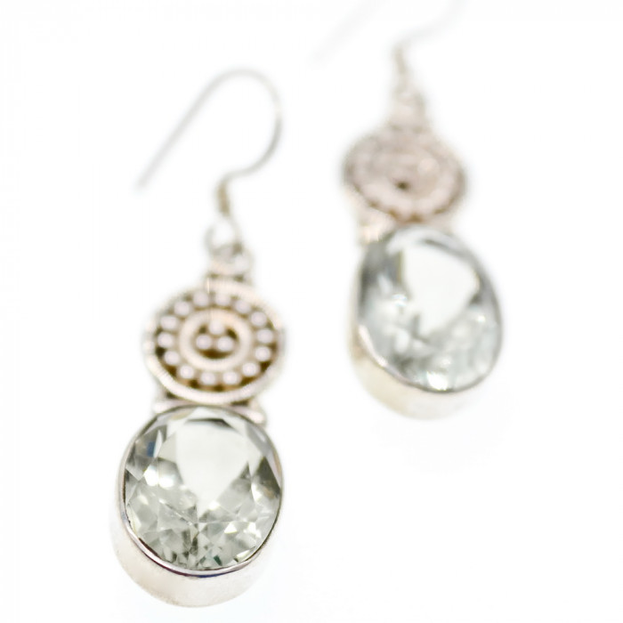 Sky Jewelry Серебряные серьги с камнем демантоид  Волшебство