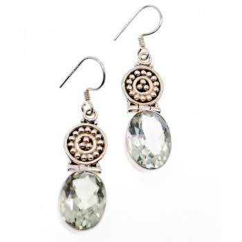 Sky Jewelry Серебряные серьги с камнем демантоид  Волшебство