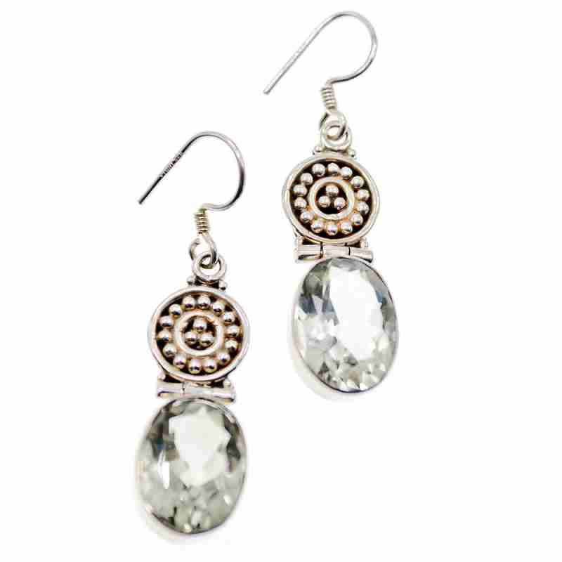 Sky Jewelry Серебряные серьги с камнем демантоид  Волшебство