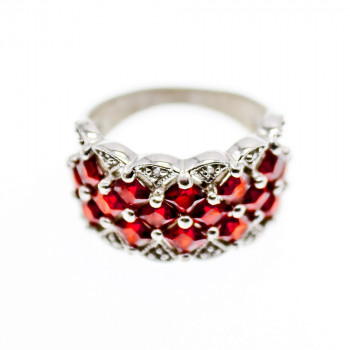 Sky Jewelry Серебряное кольцо с камнями шпинель и берилл