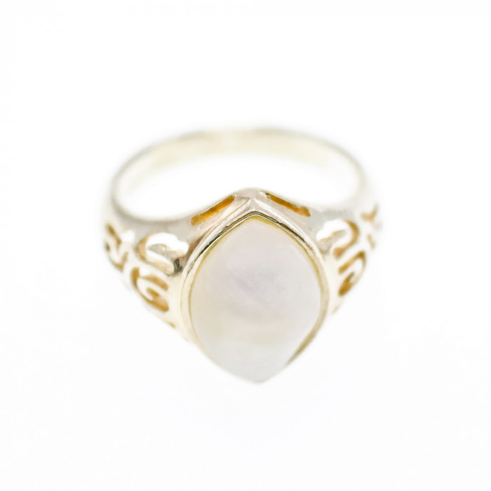 Sky Jewelry Серебряное кольцо с перламутром  Маркиз