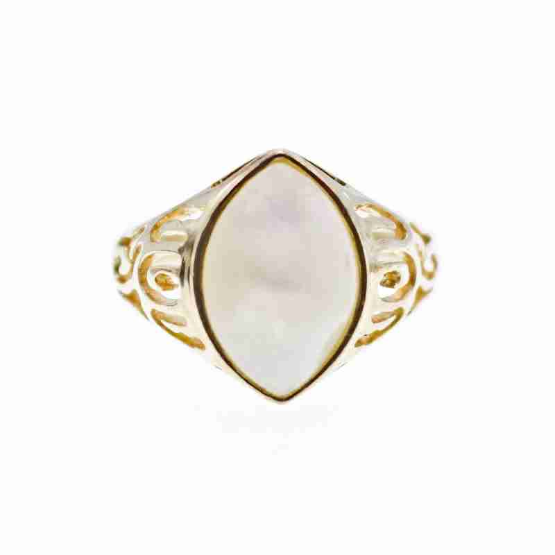 Sky Jewelry Серебряное кольцо с перламутром  Маркиз