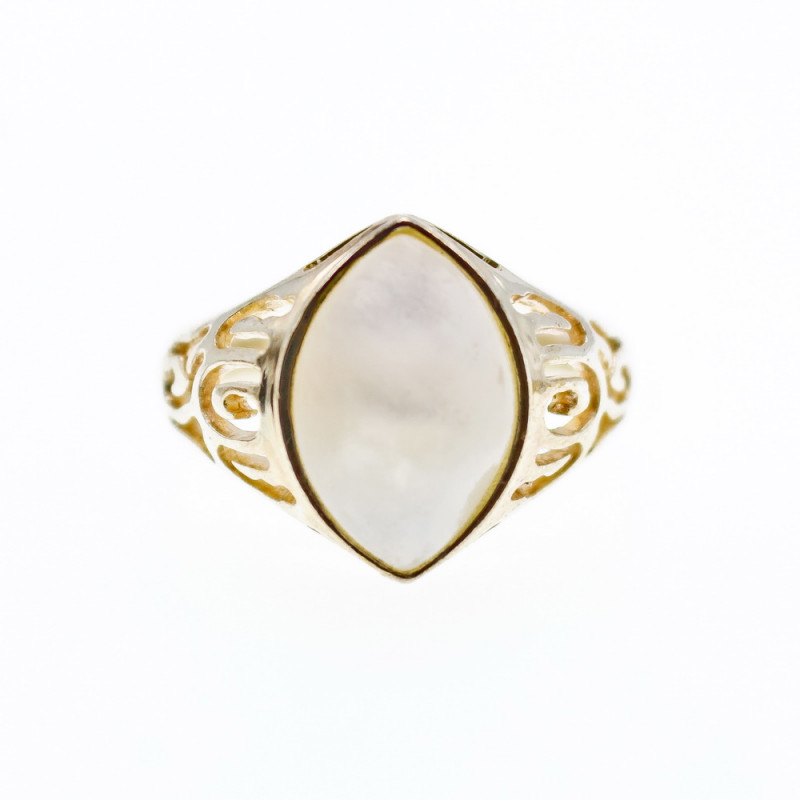 Sky Jewelry Серебряное кольцо с перламутром  Маркиз