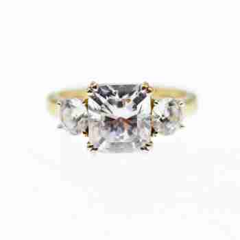 Sky Jewelry Серебряное кольцо в позолоте с фианитами