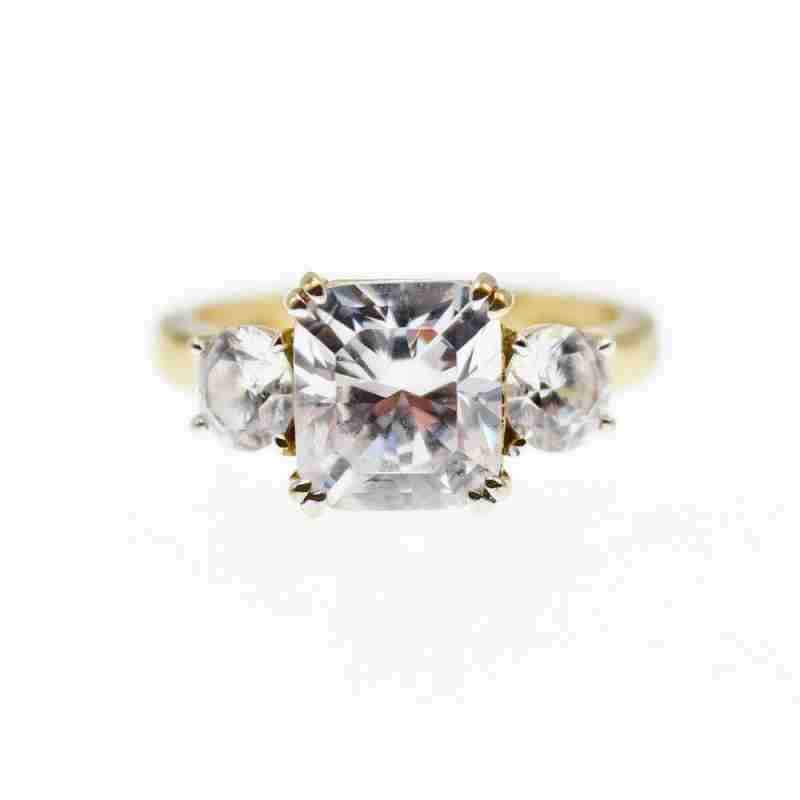 Sky Jewelry Серебряное кольцо в позолоте с фианитами
