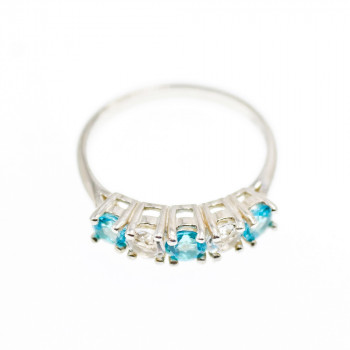 Sky Jewelry Серебряное кольцо с топазом и бериллом