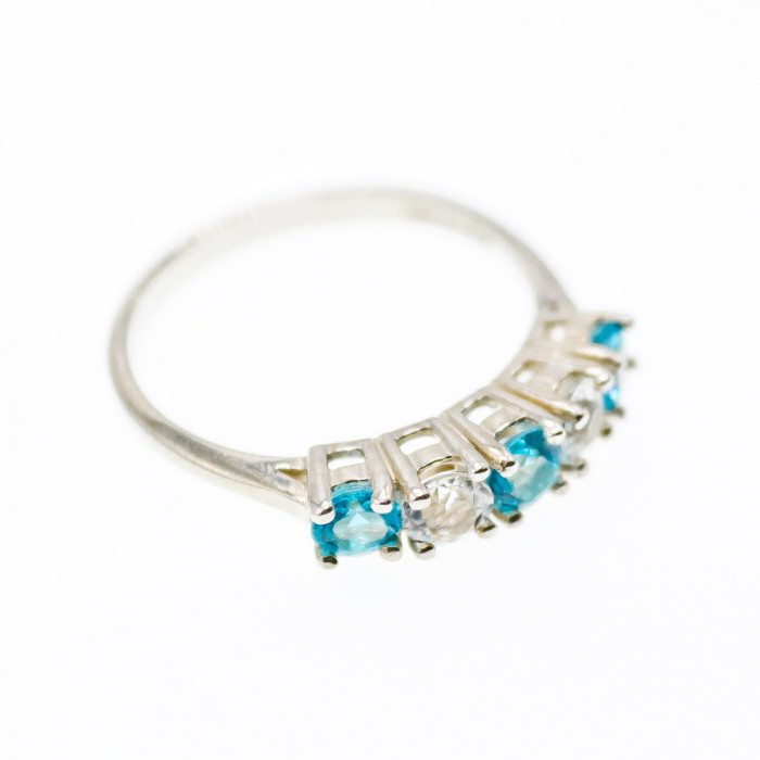 Sky Jewelry Серебряное кольцо с топазом и бериллом