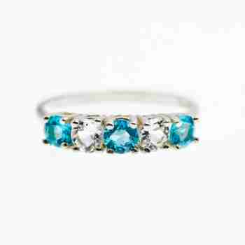 Sky Jewelry Серебряное кольцо с топазом и бериллом