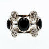 Sky Jewelry Серебряное кольцо с ониксом и гошенитом